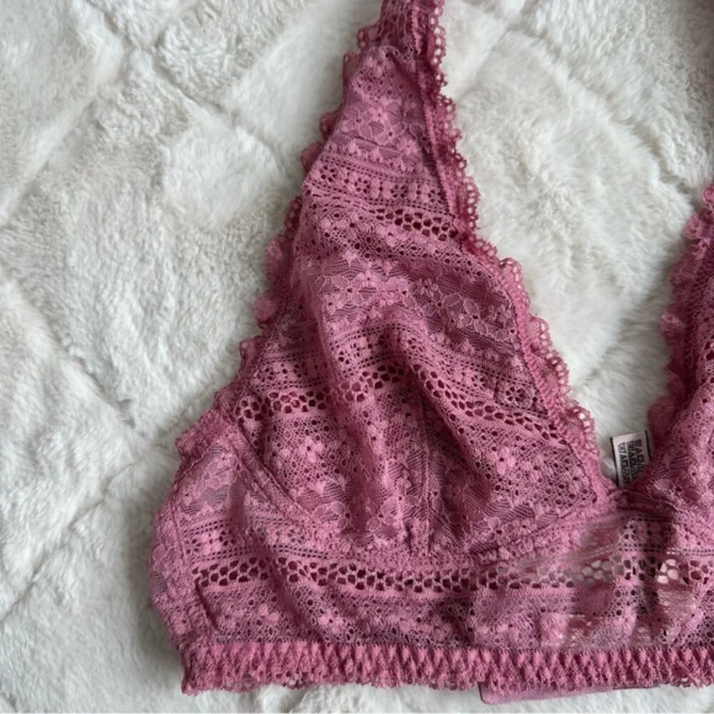 Victoria's Secret | Mauve Lace Bralette Halter long line | Size Medium